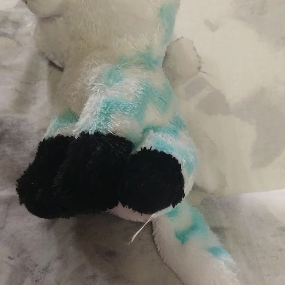 Ty Beanie Boos ATLAS the Aqua Chevron Fox Stuffed Animal - Picture 13 of 16